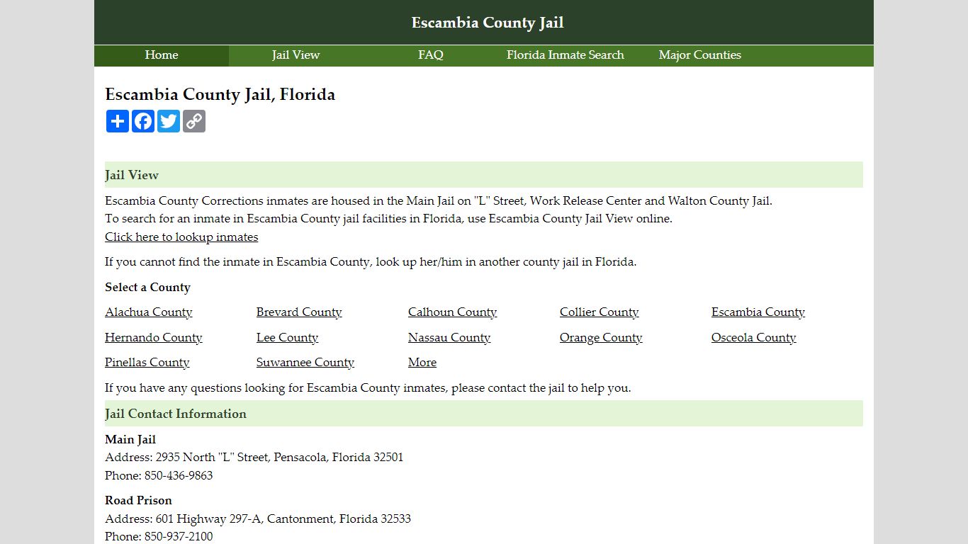 Escambia County Jail, Florida
